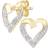 Jewelco London Heart Studs - Gold/Diamonds