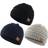 Infant Soft Warm Knitted Baby Hats Cute Cozy Chunky 3-pack- Black/Light Grey /Navy