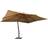 vidaXL taupe Cantilever Umbrella with Wooden Pole