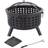 Pure Garden Wood 26" Round Metal Burning Pit