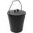 JVL Charnwood Black Coal Bucket Fireside Log Holder Black