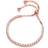 Jewelco London Tennis Eternity Adjustable Slider Bracelet - Rose Gold/Transparent