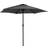 Charles Bentley Grey Garden Metal Patio Umbrella Parasol With