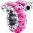 Pandora Cute Curled Caterpillar Charm - Silver/Pink/Black