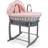 Clair De Lune Waffle Grey Wicker Moses Basket Grey Rocking Stand