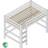 HoppeKids Barnsäng med stege Sandbacken 209x134 - Vit/Brun