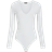 Express Body Contour Compression V-Neck Long Sleeve Bodysuit - Swan