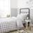 Bianca Check Stripe Duvet Cover White, Grey