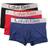 Calvin Klein Steel Cotton Trunks 3-pack - Rustic Red/Black/Soft Grape