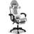 Yssoa YSSOA Gaming Office High Back Computer Ergonomic Adjustable Swivel Chair with Headrest & footrest Grey/White