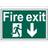 Scan Fire Exit Running Man Arrow Down PVC 300 x 200mm