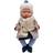 ASI Dukketøj 43-46 cm Quiltet Jakke Warm Grey OneSize Dukketøj