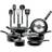 SereneLife - Cookware Set with lid 15 Parts