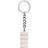 LEGO 2x4 Brick Metallic Key Chain - Silver/White