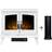 Adam Woodhouse Electric Stove in Pure White with Straight Stove Pipe in Black