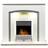 Adam Tuscany Fireplace in Pure White & Grey with Eclipse Electric Fire in Chrome, 48 Inch