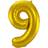 Folat 9 Formet Nummer Folieballon Guld (86 cm)