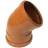 Brown 110mm Underground Drainage Bend Double Socket 45Â°