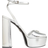 Prada Leather Platform Sandal - Silver