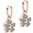 Ted Baker Glitter Magnolia Flower Huggie Hoop Earrings - Rose Gold/Grey