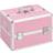 vidaXL Sminklåda 22x30x21 cm Rosa Aluminium