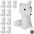 Relaxdays Set of 10 Fox Doorstopper, Decorative Floor Bumper, Standing, Filled Fabric Door Stop, 1 kg Tall, White