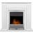 Adam Holden Fireplace in Pure White & Grey/White Eclipse Electric Fire in Chrome