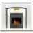 Adam Tuscany Fireplace in Pure White & Grey with Eclipse Electric Fire in Black, 48 Inch