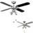 MiniSun Chrome 42' Ceiling Fan + Spot Lights Blackilver