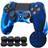 Studded Silicone Cover Skin Case for Sony PS4/slim/Pro Dualshock 4 Controller blue With Pro thumb