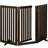 Relaxdays Retractable Safety Gate with Door, with Feet, Children & Pets, FreeStanding Barrier, HxW: 92x154 cm, Brown