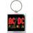 Ac/dc Plug Me In Metal Keyring - Acdc Band Logo Square Black