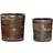 Hübsch Fossil Pots Beige/Maroon set