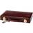 Aspinal of London Finest Quality Full-Grain Leather Brown Crocodile Print Backgammon Set