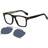 HUGO BOSS Black bio-acetate with metal clip-on sun lenses