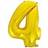 Godan GoDan foil balloon number 4 gold, 85cm