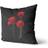 Poppies Faux Silk Piped Edge Cushion Cushion Cover Black