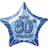 Unique Age 80 Birthday Foil Balloon Blue Glitz