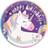 Unique Party Purple Magical Unicorn 8 Happy Birthday Dinner Plates 9"