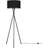 MiniSun Modern Gloss Black Floor Lamp 148cm