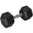 Homcom 15Kg Single Rubber Hex Dumbbell Portable Hand Weights Dumbbell Home Gym