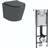 Mode Orion charcoal grey wall hung toilet with soft close seat and 1m wall mounting frame with push plate cistern Grey