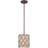 QUOIZEL Elstead QZ/BROWNLATT/P/S Brown Lattice Mini Pendant Lamp