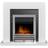 Adam Malmo Fireplace in White & Black/White with Eclipse Electric Fire in Chrome, 39 Inch