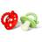 RaZbaby Chompy Mushroom Silicone Teether 2PK Red & Green