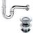 Brass Bathroom Sink Drain P-trap Chrome Plated Basin Waste