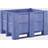 Polyethylene pallet box, capacity 600 l, model with 3 runners, 6 items