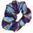 Equetech Junior Pony Club Stripe Hair Scrunchie Colour Light Blue with Stripes