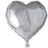 Globos Hjerteformet Folieballon, Sølvfarvet
