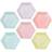 Talking Tables We Heart Paste Hexagonal Plates, 12 Pk, 6 Designs, Paper/Cardboard, Multicolour, 3.5 x 21 x 21 cm